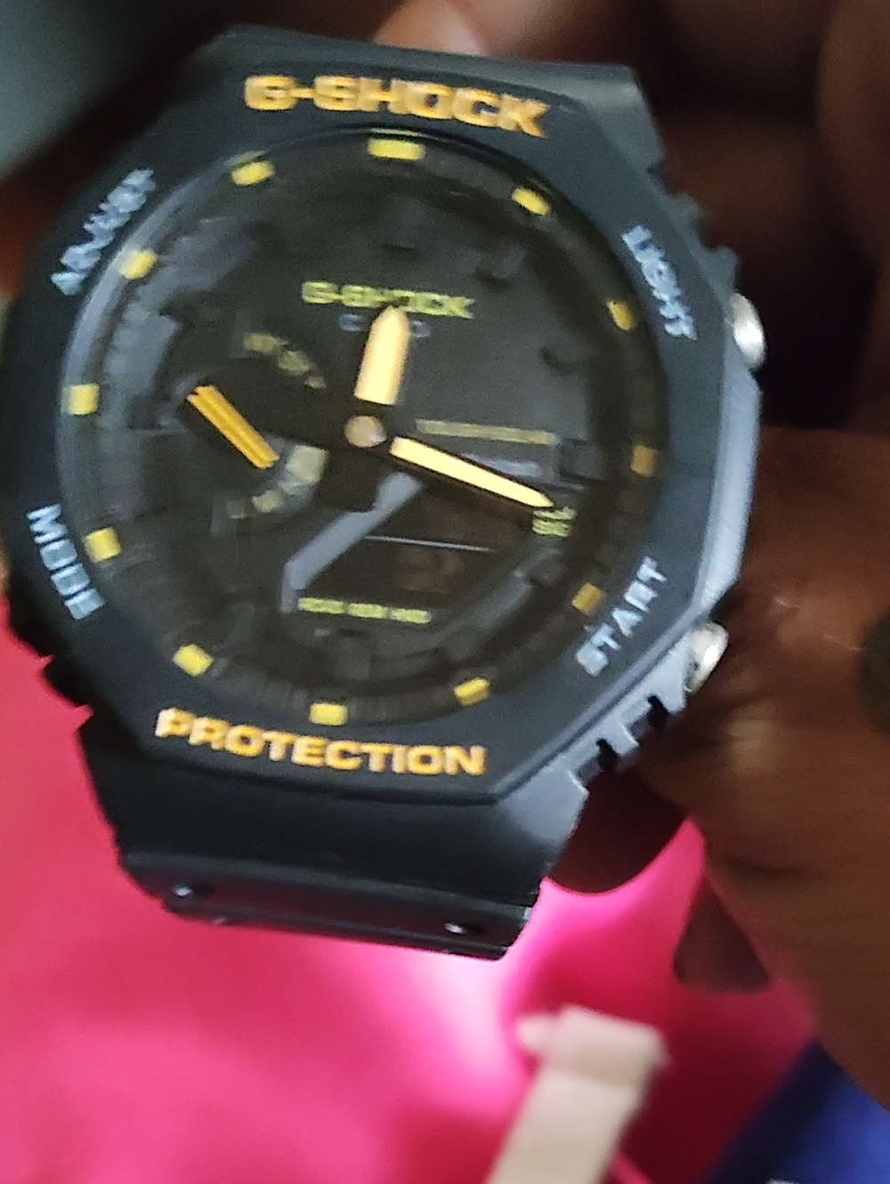 G-Shock Black Watch with Yellow Accents Analog-Digital